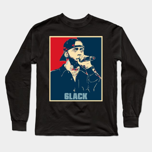 6lack Hip Hop Hope Poster Art Long Sleeve T-Shirt by Odd Even